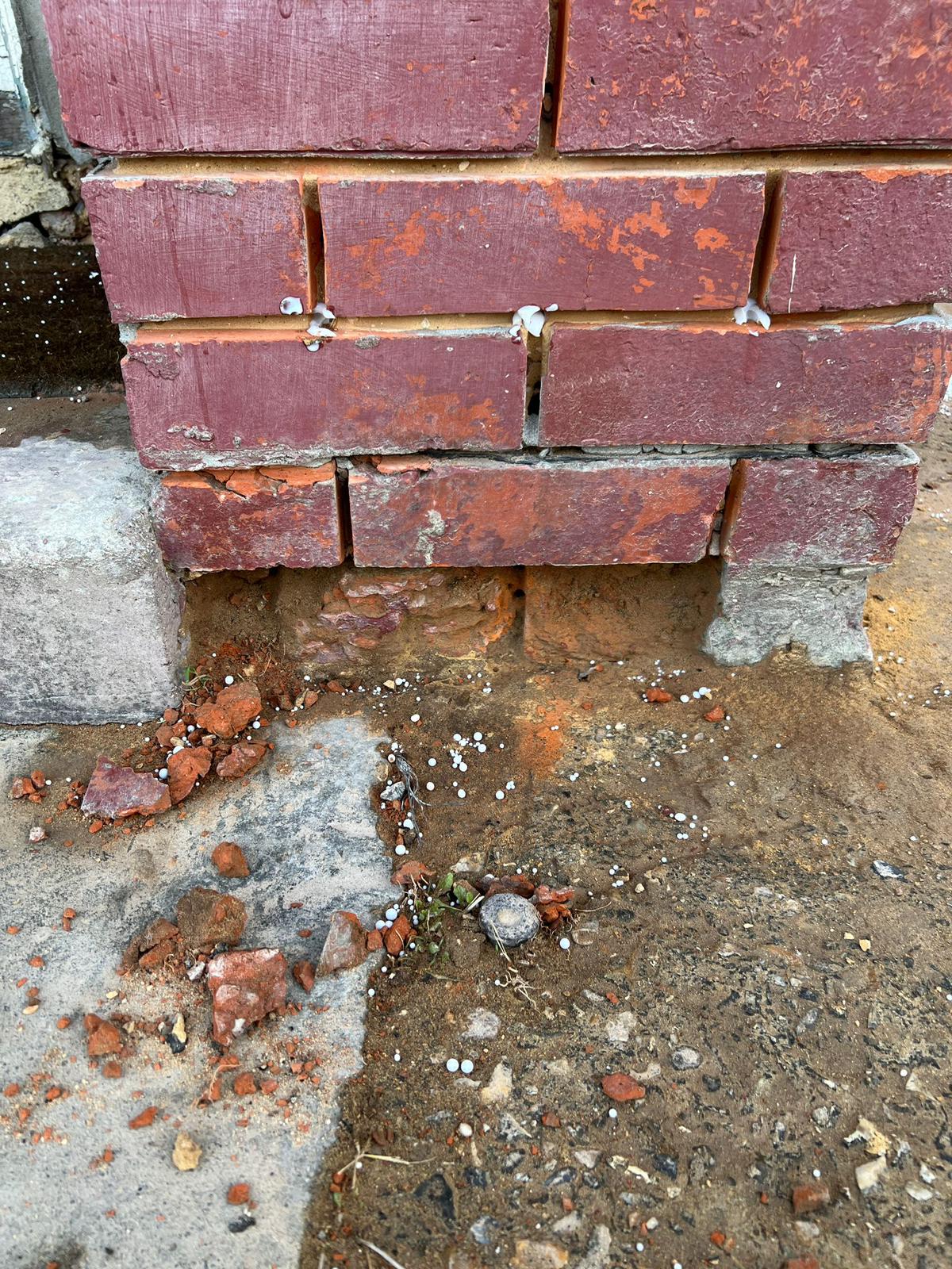 Damp proof course work in progress